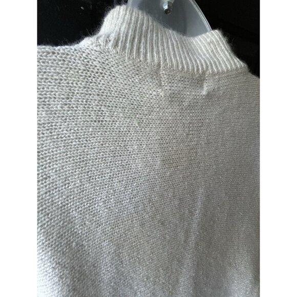 Vintage Ivory Silk Angora Wool Sweater Pearl Embellished 80’s Women's Size Med - Picture 8 of 9